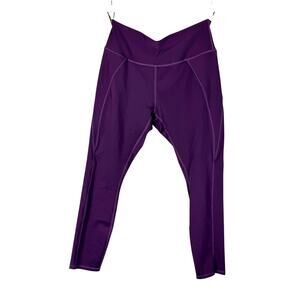 LegEnd Active Leggings Women's Yoga Athletic Workout Pants Pockets Plum Size XL